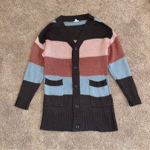 Colorblock Women's Cardigan Sweater
